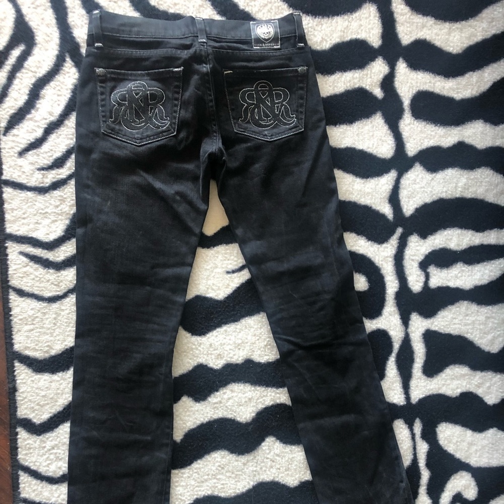 Rock & republic black jeans size 24 straight leg